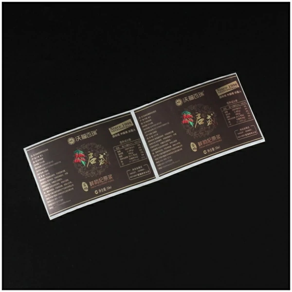 Etichette adesive trasparenti di valore di Good Label Etichette personalizzate per prodotti Stampante per etichette di prodotti Etichettatrice per bottiglie